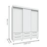 Guarda Roupa Casal Rimo 100% MDF 3 Portas Deslizantes com 6 Gavetas - Branco - 5