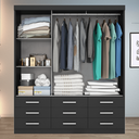 Ver imagem 3 de Guarda-Roupa Casal 3 Portas Correr 9 Gavetas com Espelho Capri