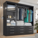 Ver imagem 2 de Guarda-Roupa Casal 3 Portas Correr 9 Gavetas com Espelho Capri
