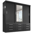 Ver imagem 5 de Guarda-Roupa Casal 3 Portas Correr 9 Gavetas com Espelho Capri