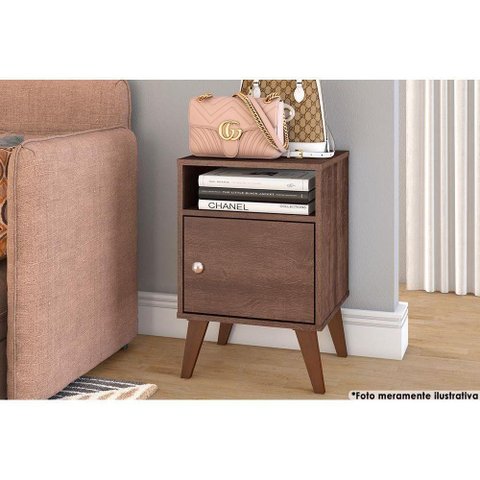 Mesa Lateral P/ Sala Rt3145 C/ 1 Porta Rustico - Movelbento