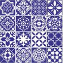 Ver imagem 1 de Papel de Parede Azulejo Clássico Azul - 3,30x0,50m