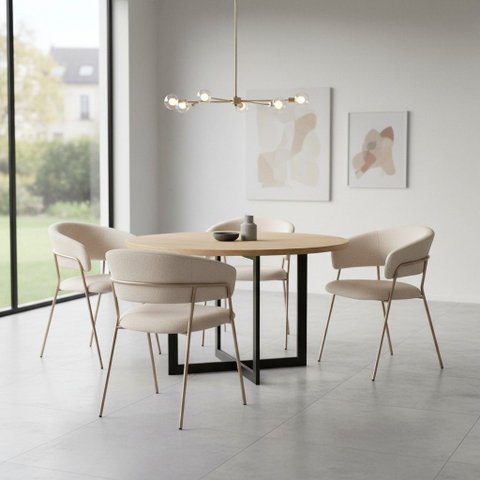 Conjunto 4 Cadeiras Modernas Estofadas Biella Fratini