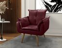 Ver imagem 1 de Poltrona Opala Para Sala Quarto Recepção Cadeira Decorativa 1 Lugar Madeira Pés Palito Bordô