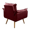 Ver imagem 3 de Poltrona Opala Para Sala Quarto Recepção Cadeira Decorativa 1 Lugar Madeira Pés Palito Bordô