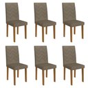 Ver imagem 1 de Kit 6 Cadeiras de Jantar Estofadas 43,5cm Multimóveis Cr50218 Cacau