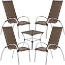 Ver imagem 1 de Jogo de Mesa e Cadeiras de Alumínio em Fibra Sintética Área Externa ou Interna Trama Original