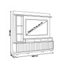Estante Home Theater Tv Até 65'' Viseu Marroquim / Off White - 8