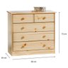 Cômoda Madeira Grande 5 Gavetas Rondo Natural Idimex - 3