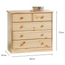 Ver imagem 3 de Cômoda Madeira Grande 5 Gavetas Rondo Natural Idimex