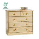 Ver imagem 4 de Cômoda Madeira Grande 5 Gavetas Rondo Natural Idimex