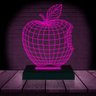 Luminária Led 3d Maça Fruta Abajur - Rosa - 2
