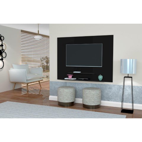 Painel Topázio com Prateleiras para Tv até 46'' Polegadas Cor Preto