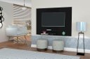 Ver imagem 1 de Painel Topázio com Prateleiras para Tv até 46'' Polegadas Cor Preto