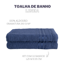 Ver imagem 2 de Kit 2 Toalhas de Banho 100% Algodão Linea:azul Jeans