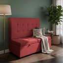 Ver imagem 1 de Canto Alemão Recamier Bau + Painel Madri 140cm Suede Bordo - Inova Decor