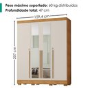 Ver imagem 3 de Guarda Roupa Casal com Espelho 4 Portas 159 cm Domus Cedro Areia Rudk