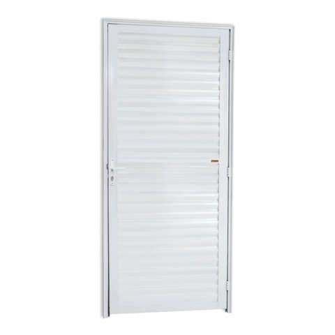 Porta de Alumínio 210x86cm sem Ventilação Super Brilhante Brimak Abertura Esquerda