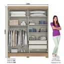 Ver imagem 2 de Guarda Roupa Solteiro 2 Portas Com Espelho 2 Gavetas Marcel Casa 812