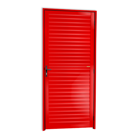 Porta Veneziana Alumínio 86 Esq. Vermelho Brimak