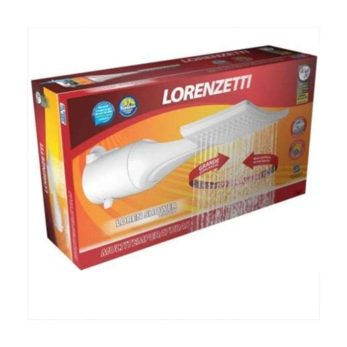 Chuveiro Ducha Elétrico Quadrado Branco Loren Shower 4t:220v/7500w - 7