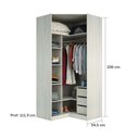 Ver imagem 5 de Guarda Roupa Canto Closet sem Portas 3 Gavetas, Cabideiro, 5 Prateleiras Prime Luciane Móveis