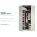 Ver imagem 4 de Guarda Roupa Canto Closet sem Portas 3 Gavetas, Cabideiro, 5 Prateleiras Prime Luciane Móveis