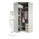 Ver imagem 3 de Guarda Roupa Canto Closet sem Portas 3 Gavetas, Cabideiro, 5 Prateleiras Prime Luciane Móveis