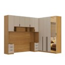 Ver imagem 5 de Quarto Modulado Casal 6 Peças Altezza Belmax:Freijó/Off White