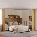 Ver imagem 1 de Quarto Modulado Casal 6 Peças Altezza Belmax:Freijó/Off White
