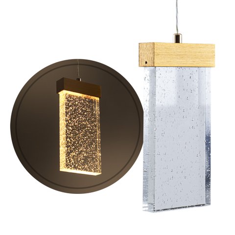 Pendente Lustre Waterfall Retangular C/ Led Multicor Lus-12 St3136
