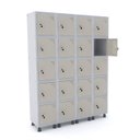 Ver imagem 1 de ROUPEIRO DE AÇO 4M 20 PORTAS FECHADURA PANDIN - CINZA/BEGE