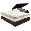 Ver imagem 1 de Cama Box com Baú Bege e Colchão Casal King Best Anjos Cor:marrom