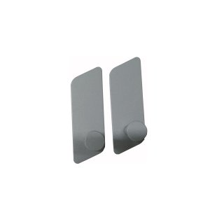 KIT 2 GANCHOS DE METAL CINZA COM ADESIVO - OIKOS