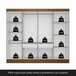 Guarda Roupa Casal Mariah 8 Portas Boreal/off White - Móveis Arapongas Boreal/off White - 7