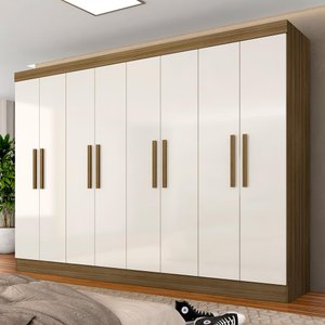 Guarda Roupa Casal Mariah 8 Portas Boreal/off White - Móveis Arapongas Boreal/off White