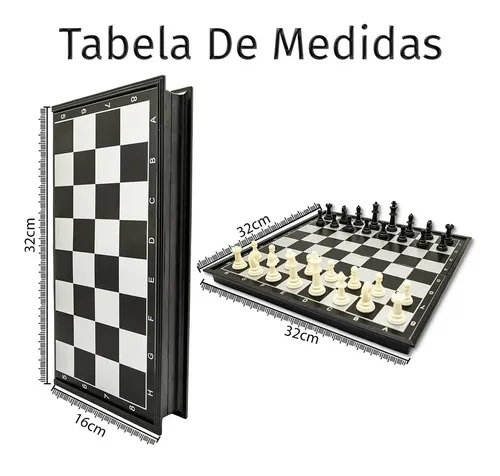 Jogo tabuleiro xadrez com imas profissional