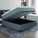 Ver imagem 5 de Cama Box Baú Casal Colchão Molas Ensacadas Ômega 138x188x73cm Cinza / Branco Hellen