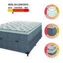 Ver imagem 6 de Cama Box Baú Casal Colchão Molas Ensacadas Ômega 138x188x73cm Cinza / Branco Hellen