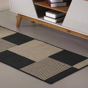 Tapete Passadeira Sisal Lancer 1,00x66cm com Base Antiderrapante Ps32 Preto