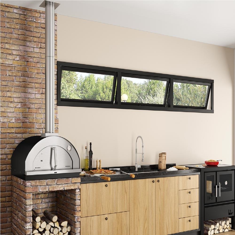 Forno de Pizza Firenze Gourmet a Lenha Preto 610IN - 3