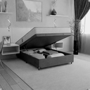 Ver imagem 7 de Cama Box Baú Casal Suede Cinza + Colchão D33 One Face Branco- e-Shop Casa