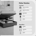 Ver imagem 2 de Cama Box Baú Casal Suede Cinza + Colchão D33 One Face Branco- e-Shop Casa
