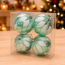 Ver imagem 4 de Enfeite Natalino Bola de Natal Decorativa Pendente Leve Verde Kit 16PÇS 8cm