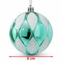 Ver imagem 2 de Enfeite Natalino Bola de Natal Decorativa Pendente Leve Verde Kit 16PÇS 8cm