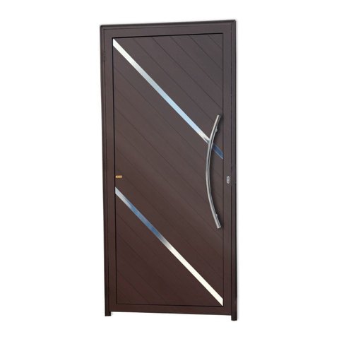Porta Lambril Duna com Puxador Super 25 210cm x 100cm Brimak Abertura Direita Corten