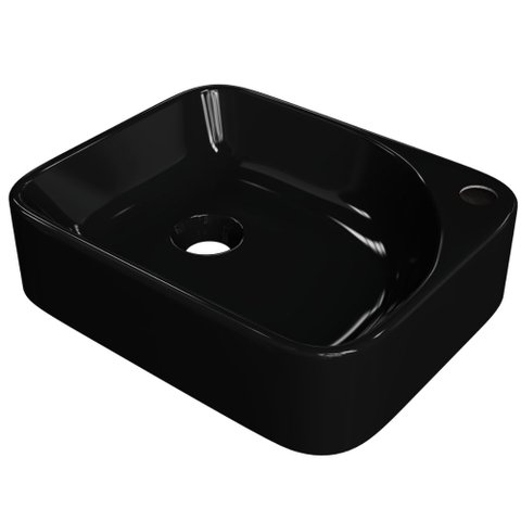 Cuba de Apoio Retangular para Banheiro Lavabo Cross C01 Ro36w Preto - Lyam