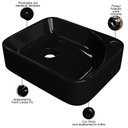 Ver imagem 4 de Cuba de Apoio Retangular para Banheiro Lavabo Cross C01 Ro36w Preto - Lyam