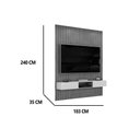 Ver imagem 2 de Rack Bancada C/ Painel P/ Tv Trento 183x240cm Freijo/off White - Dj Móveis