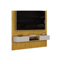 Ver imagem 5 de Rack Bancada C/ Painel P/ Tv Trento 183x240cm Freijo/off White - Dj Móveis